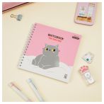 Скетчбук 60л., 150*150 MESHU "Серый комочек", на гребне, выб. лак, soft-touch, 120г/м2