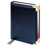 Ежедневник датированный 2026г., А6, 184л., Delucci, Гладкая кожа, зол. срез, черный