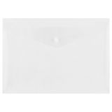 Папка-конверт на кнопке СТАММ А4, 150мкм, пластик, прозрачная, бесцветная