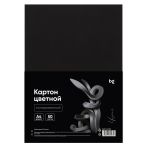 Картон цветной А4, BG, 50л., тонированный, черный, 220г/м2
