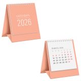 Календарь-домик настольный, твердая подложка, 80*110 мм BG "Peach", на гребне, 2026г.