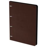 Тетрадь на кольцах А4, 120л., кожзам,  BG "Моно. Коричневый", иск. кожа, тиснение