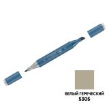 Маркер двусторонний для скетчинга Гамма "Студия", белый греческий, корпус трехгранный, пулевид./клиновид. наконечники