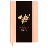 Ежедневник недатированный А5, 136л., 7БЦ BG "Flowery. Peach", глянцевая ламинация, отд.фольгой
