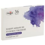 Акварель художественная Гамма "Старый Мастер", 36цв*2,6мл. пластик. Пенал