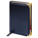 Ежедневник датированный 2026г., А5, 184л., Delucci, Гладкая кожа, зол. срез, черный