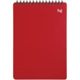Блокнот А5 60л. на гребне BG "Base", красная пластиковая обложка, тиснение фольгой
