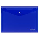 Папка-конверт на кнопке Berlingo "No Secret", А3, 200мкм, синяя