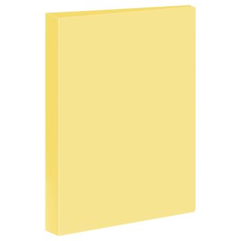 Папка на 2 кольцах СТАММ А4, 25мм, 500мкм, пластик, пастель, желтая