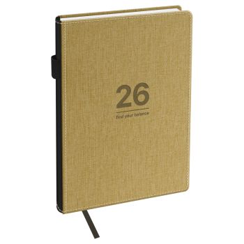 Ежедневник датированный 2026г., А5, 176л., твердый переплет, кожзам, BG 