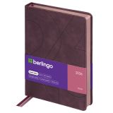 Ежедневник датированный 2026г., А5, 184л., кожзам, Berlingo "Velvet", цветной срез, бордовый
