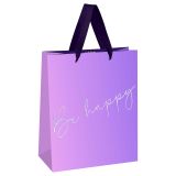 Пакет подарочный 18*23*10см MESHU "Purple mood", фольга, матовая ламинация