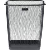 Корзина для бумаг СТАММ, 20л, сетчатая, металлическая, квадратное основание, черная