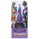 Карандаши цветные Мульти-Пульти "Волшебник Изумрудного Города", 24цв., кругл., заточ., картон, европодвес