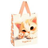 Пакет подарочный 26*32*12см MESHU "Lovely kitten", матовая ламинация