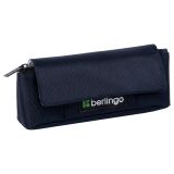 Пенал мягкий 1 отделение, 215*90*45 мм, Berlingo "Dark blue focus", полиэстер, внутренний органайзер, магнит