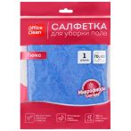 Салфетка для мытья пола OfficeClean "Люкс", микрофибра, 70*80см, индивид. упаковка, синяя
