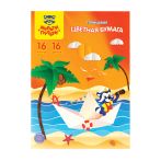 Цветная бумага мелованная А4, Мульти-Пульти, 16л., 16цв., в папке, "Приключения Енота"