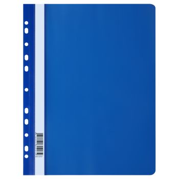 Папка-скоросшиватель пластик. перф. СТАММ А4, 120мкм, синяя с прозр. верхом