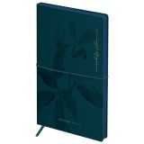 Еженедельник недатированный, 100*170мм, 64л., мягкий переплет, кожзам, Greenwich Line "Floret. Azure", с резинкой