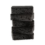 Губки для посуды OfficeClean, чёрные, крупнопористый поролон с абразивным слоем, 9,5*6,5*3,5см, 5шт