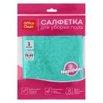 Салфетка для мытья пола OfficeClean "Премиум", зеленая, микрофибра, 70*80см, индивид. упаковка