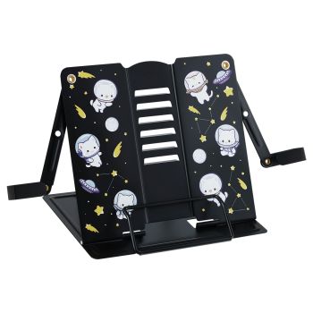 Подставка для книг СТАММ, металлическая, регулируемый угол наклона, с держателем, 