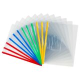 Папка-конверт на zip-молнии СТАММ В6, ПВХ, 120мкм, прозрачная, цветная молния, карман, ассорти