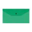 Папка-конверт на кнопке СТАММ С6+, 150мкм, пластик, прозрачная, зеленая