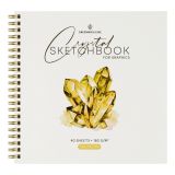 Скетчбук для графики и эскизов 40л., 190*190 Greenwich Line "Кристалл. Золотой камень", на гребне, 160г/м2