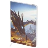 Записная книжка А6 80л. ЛАЙТ, кожзам, Greenwich Line "Прикосновение дракона", с резинкой, тиснение фольгой, блок в клетку