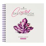 Скетчбук для графики и эскизов 40л., 190*190 Greenwich Line "Кристалл. Аметистовый камень", на гребне, 160г/м2
