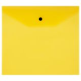 Папка-конверт на кнопке СТАММ А5+, 120мкм, пластик, прозрачная, желтая