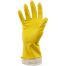 Перчатки резиновые хозяйственные Vega, многоразовые, хлопчатобумажное напыление, размер XL, желтые, пакет с европодвесом