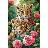 Пазл  160 эл. ТРИ СОВЫ "Леопарды в цветах"