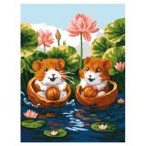 Картина по номерам на картоне ТРИ СОВЫ "Хомячки", 30*40, с акриловыми красками и кистями