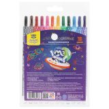 Мелки восковые выкручивающиеся Мульти-Пульти, "Енот в космосе", 12цв., круглые, ПВХ чехол, европодвес