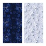 Упаковочная бумага глянц. 70*100см, MESHU "Snowfall", 80г/м2, ассорти 2 дизайна