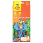 Карандаши цветные Мульти-Пульти "Енот в Индии", 12цв., заточен., картон, европодвес