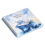 Скетчбук для акварели 20л., 190*190 Greenwich Line "Корабли", на гребне, 200г/м2