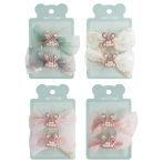 Заколки для волос MESHU, бант-прищепка, ассорти, 2шт., 7см, европодвес