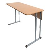 Стол-парта  регул.1200*500*580-820мм, рост 3-7 универсал. (3-5гр, 4-6гр, 5-7гр.), бук/серый, с закругленными углами