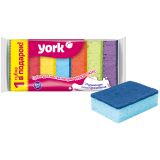 Губки для посуды York "Колор Люкс", поролон с абразивным слоем, 10*7*3см, 7шт.
