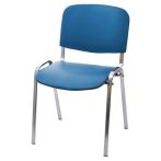 Стул Фабрикант "Изо" DO, №730, CH, каркас хром, обивка кожзам васильковый