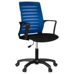 Кресло оператора Helmi HL-M16 "Webstar", спинка ткань-сетка синяя/сиденье ткань черная