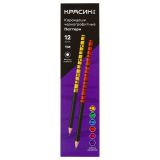 Карандаш ч/г Красин "Паттерн" ТМ (НВ),  кругл., заточен., ассорти.