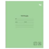 Тетрадь 12л., косая линия BG "Однотонная", зеленая