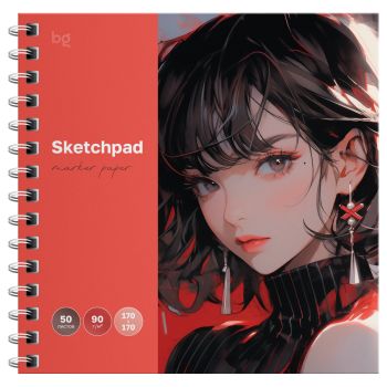 Скетчбук для рисования маркерами, 50л., 170*170 на гребне, BG 