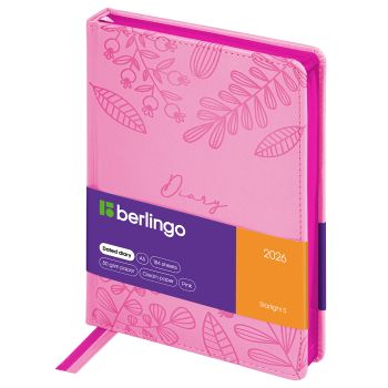 Ежедневник датированный 2026г., А5, 184л., кожзам, Berlingo 