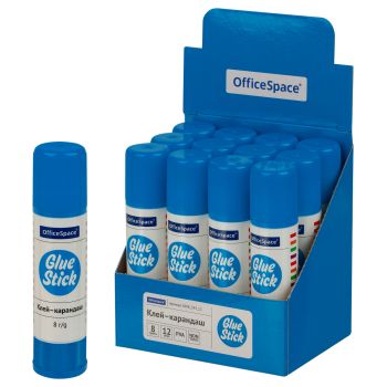 Клей-карандаш OfficeSpace, 08г, дисплей, ПВА_1